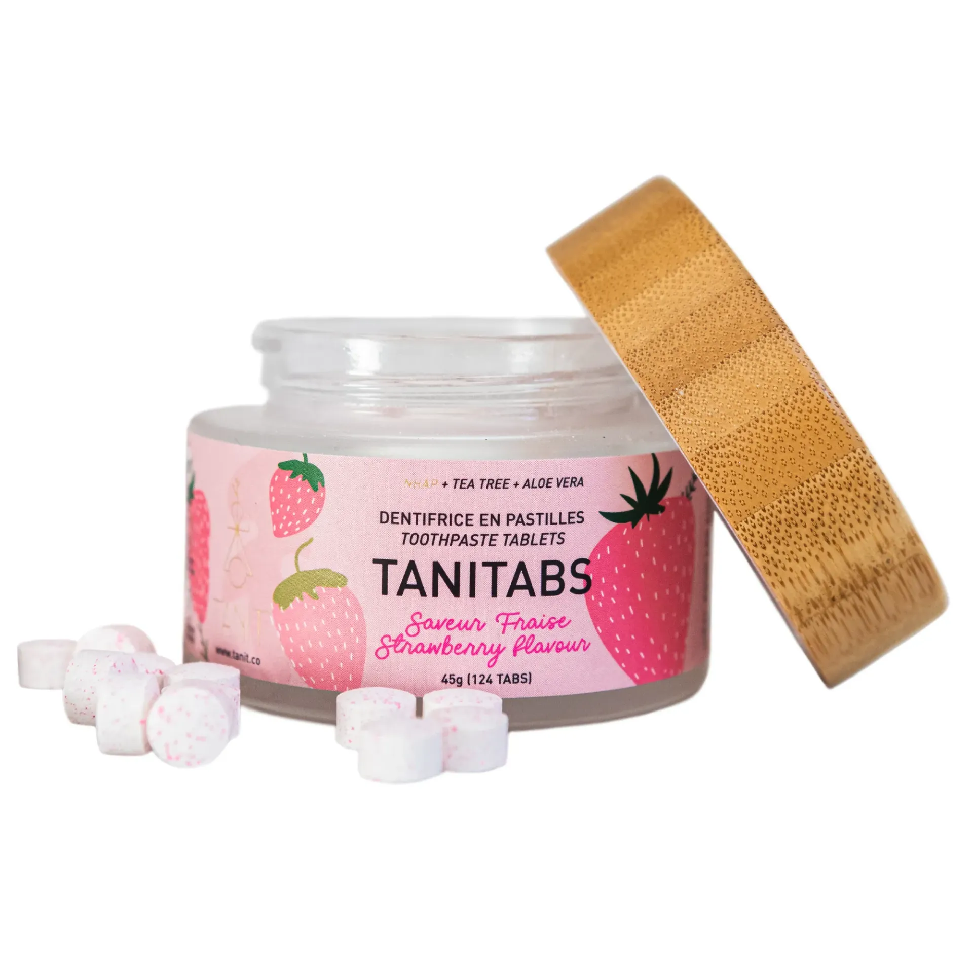 Pot réutilisable de TANITABS (124 Pastilles ) Dentifrice & rince bouche