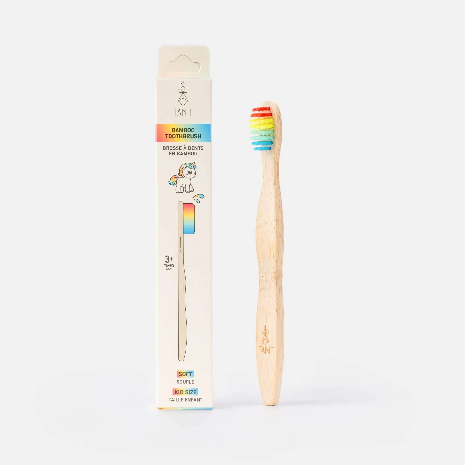 [BUNDLE096] Caisse de 12 brosses à dents enfants souples en bambou arc-en-ciel